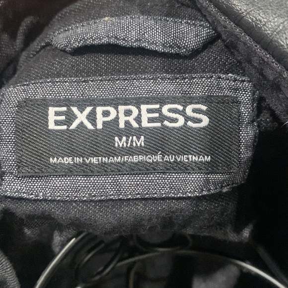 Men’s snap button down shirt with pleather detail - Picture 5 of 7